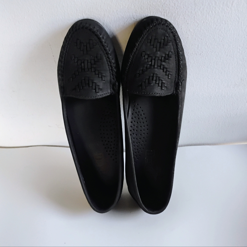 Black Vintage Dexter Loafers With Woven Detail